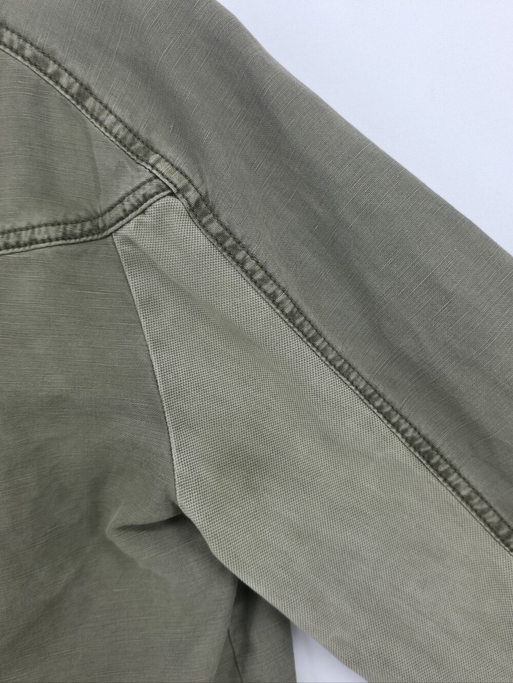 Anthropologie Olive Linen Blend Funnel Neck Utility Jacket Bell Sleeve Medium - Picture 8 of 15